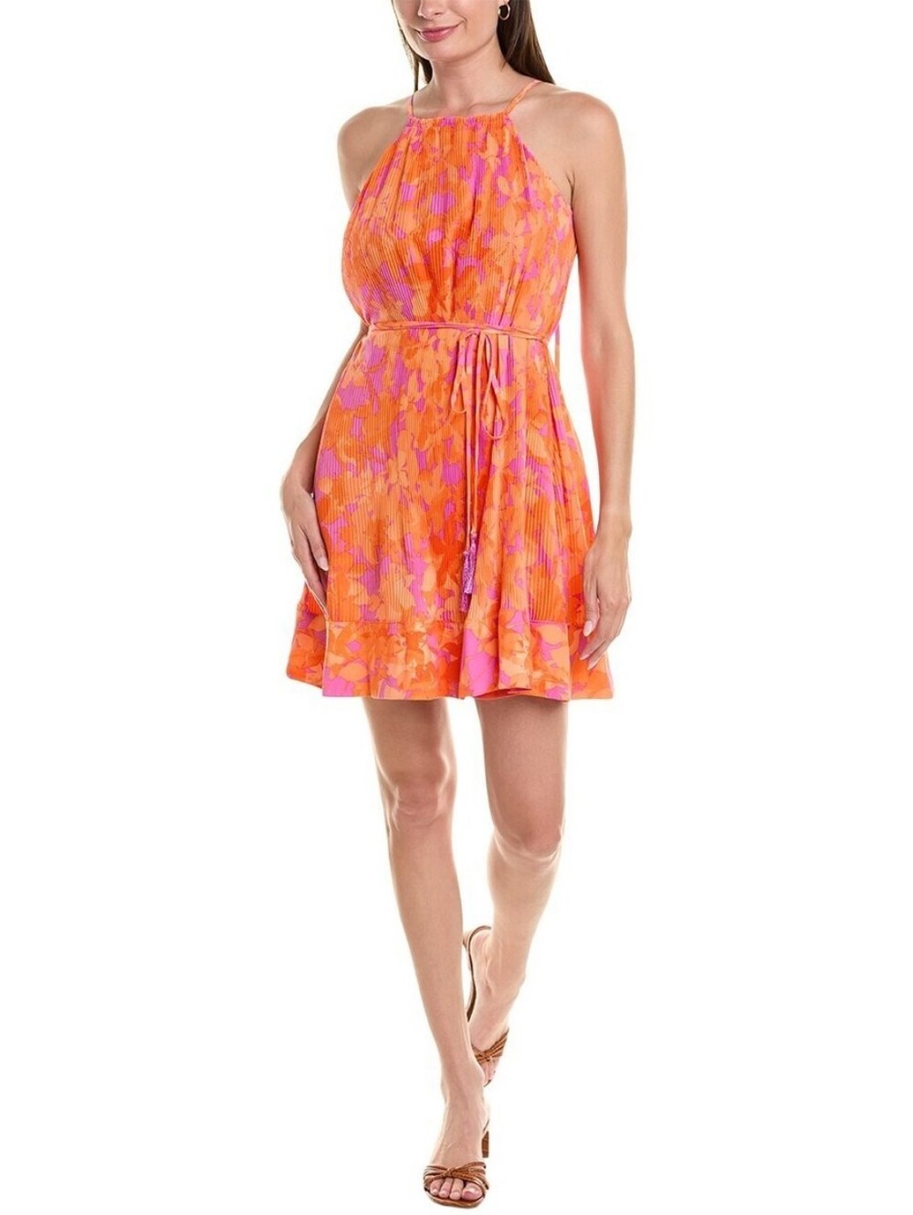Taylor Purple Orange Crepe Cocktail Dress XL